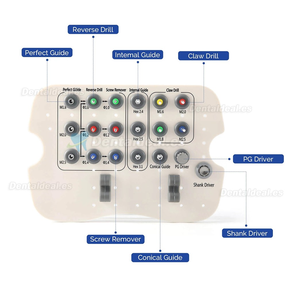 Kit Universal de Extracci&oacute;n de Tornillos de Implantes Dentales Extractor de Tornillos Rotos